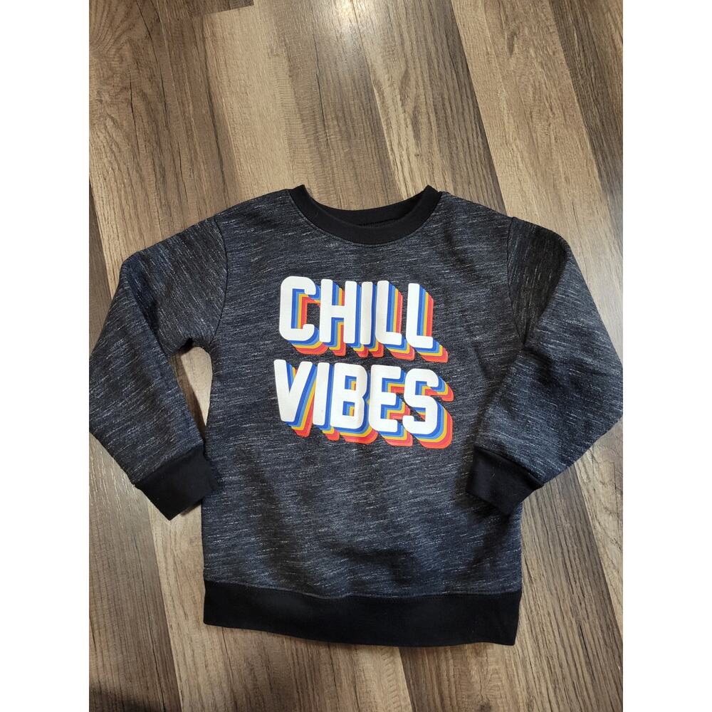 Garanimal "Chill Vibe" Black Crew Neck Pull Over Sweater Toddler Boy Size 3T